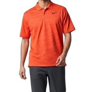 Nike Golf Mens Dri-FIT Camo Polo Shirt Orange Standard Fit Large